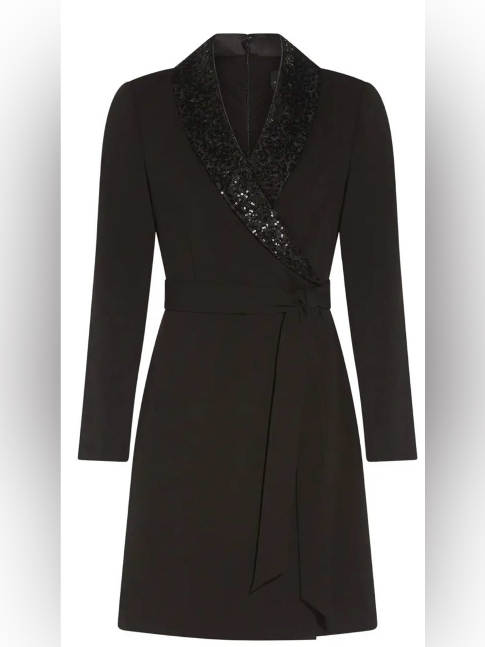 Adrianna Papell Sequin Collar Tuxedo Dress